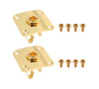 Briny River 2 conectores de entrada de 1/4 de salida de 35 x 25 x 10 mm, 6,35 mm, color dorado