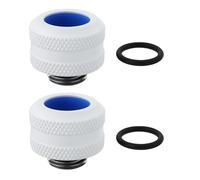 Briny River 2 Conectores de Refrigeración Líquida G1/4" para Tubos Rígidos de 14 Mm Compatible con PC Sistemas de Refrigeración Líquida Color Blanco