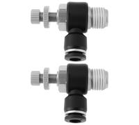 Briny River 2 conectores de válvula de control de flujo de aire, válvula de control de flujo neumático de 6 mm, rosca de 1/4 para conexión rápida de manguera de aire