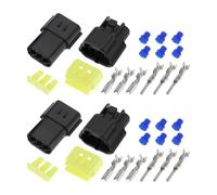 Briny River 2 Juegos de Conectores Eléctricos Impermeables de 3 Pines de 1,8 Mm AWG para Motocicleta Scooter Coche Y Camión.