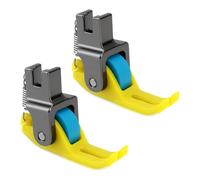 Briny River 2 Piezas Prensatelas de costura con rodillos 1 prensatelas con rodillos prensatelas de rueda estrecha para máquina de coser industrial de puntada de cadeneta con una sola aguja