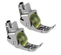 Briny River 2 prensatelas de goma para ruedas de 3 rollos, pieza de repuesto para prensatelas de rueda estrecha, adecuada para la mayoría de máquinas de coser industriales, tela de cuero de PVC