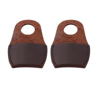 Briny River 2 protectores de pulgar de cuero de 80 x 52 mm, herramienta de tallado de carpintería, protector de pulgar, dedal, herramientas para tallar carpintero hecho a mano, color marrón