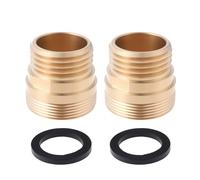 Briny River 2 Unidades Adaptador de Grifo de Latón M24 Macho M22 Hembra A Rosca de 1/2" Apto para Riego de Jardín.