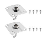 Briny River 2Pcs 1/4 Ausgang Jack Platte Eingang Jack Socke 35x25x1 0mm 6,35mm Kompatibel mit Les Paul Silber