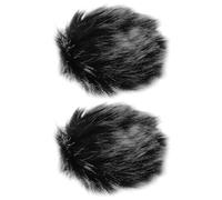 Briny River 2pcs Protector de Viento para Micrófono Cubierta del Filtro Antipop Compatible con TASCAM X6 X8 Micrófono (Lana Puntiaguda Blanco Y Negro)