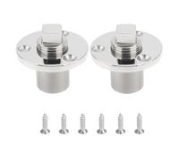Briny River 2pcs Tapones de Drenaje de Acero Inoxidable 316 para Barco con Tornillos Conector de Ventilación Adecuado para Placa de Popa de 1 Pulgada Congelador de Pozo de Peces Y Yate