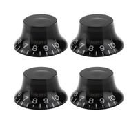 Briny River 4 botones reflectantes para campana de guitarra, compatibles con guitarra eléctrica Les Paul de 26 x 13 mm, vástago de 6 mm, 24 pulgadas, color negro