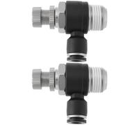 Briny River Conector de Válvula de Control de Flujo de Aire de 2 Piezas Válvula de Control de Flujo Neumático A Presión de 6 Mm Rosca de 3/8