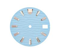 Briny River Esfera de Repuesto para Reloj de Ondas Azul Claro de 28,5 Mm Compatible con El Movimiento NH35 Compatible con Seiko SKX007 009