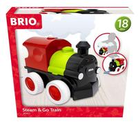 BRIO - 30411 Push & Go Zug mit Dampf Spielzeug für Kleinkinder AB 18 Monate