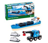 BRIO - Barco portacontenedores y camión grúa (33534)