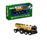 BRIO - Potente locomotora de acción dorada, locomotora con pilas, accesorios de BRIO World, edad recomendada 3+ (33630)