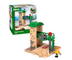 BRIO - Puesto de Control de Agujas (33674) | Accesorio para tren de madera Puesto de control de agujas, para niños a partir de 3 años y para recrear escenas ferroviarias.
