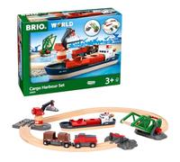 BRIO Set ferrocarril de madera – Circuito de actividades portuarias – 3 años o más