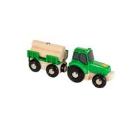 BRIO - Tractor con Remolque (33799) | Accesorio para tren de madera Tractor con remolque, para niños desde 3 años, en circuitos de madera y como juguete de madera.