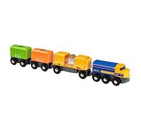 BRIO Tren de mercancías de Tres vagones | Tren de madera Tren de mercancías de tres vagones, para niños desde 3 años, como juguete de madera, para ampliar el circuito.