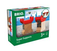 Brio World 33254 - Super Supports - Juego de trenes de madera de 2 piezas | Potencia la creatividad | Compatible con todos los juegos de trenes Brio