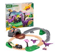 BRIO World - 36094 Set de Aventura con Dinosaurios | Tren de juguete de lujo para ni os a partir de 3 a os | Incluye dinosaurios divertidos y pie