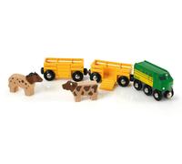 BRIO World Farm Engine Train Toy for Kids Age 3 Years Up - Wooden Railway Add On