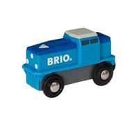 BRIO® WORLD Ferrocaril de madera Locomotora de carga 33130 - A pilas azul