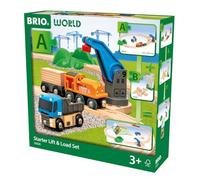 BRIO World - Set de Inicio de Levanta y Carga, Set de Tren de Madera 3+