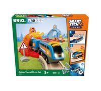 Brio – Set ferrocarril circular Brio World, madera, túnel de acción, Smart Tech Sound
