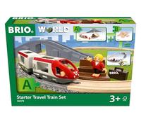 BRIO World - Set ferroviario de Viaje básico, Set de Tren de Madera 3+ | Set de tren de madera ferroviario de viaje básico, para niños desde 3 años, como juguete de madera, para ampliar el circuito.