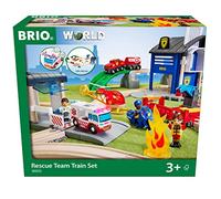 BRIO World - Set Ferroviario Equipo de Rescate, World Ferrocarriles, Set de Construcción de Madera, Juguete para Niños y Niñas 3+ Años, 44 Piezas