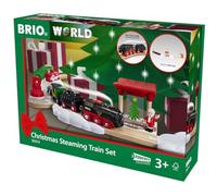 BRIO World - Set Tren de Vapor de Navidad, Set de Tren de Madera +3 años | Set de tren de madera tren de vapor de Navidad, para niños desde 3 años, en circuitos de madera, para crear escenas de juego.