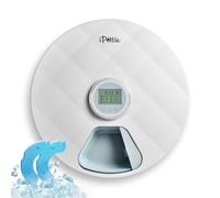 Brioche - Alimentador automático de alimentos húmedos para mascotas, dispensador de latas frescas inalámbrico con dos paquetes de hielo y bandeja de alimentos ABS sin BPA