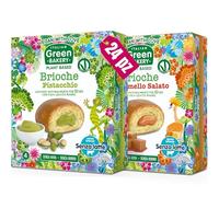 Brioches veganas 2 Sabores rellenas con Crema de Pistacho y Caramelo Salado, Sin Leche ni Huevos, Bocaditos artesanales Plant Based con Masa Madre, 45 g x 24 uds (6 Paquetes) - Vegan With Love
