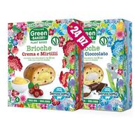 Brioches veganas 2 Sabores rellenas con Crema y Arándanos y Coco y Chocolate, Sin Leche ni Huevos, Bocaditos artesanales Plant Based con Masa Madre, 45 g x 24 uds (6 Paquetes) - Vegan With Love