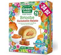 Brioches veganas rellenas con Crema de Caramelo Salado, Sin Leche ni Huevos, Bocaditos artesanales Plant Based con Masa Madre, 45 g x 24 uds (6 Paquetes) - Vegan With Love Italian Green Bakery
