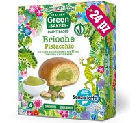 Brioches veganas rellenas con Crema de Pistacho, Sin Leche ni Huevos, Bocaditos artesanales Plant Based con Masa Madre, 45 g x 24 uds (6 Paquetes) - Vegan With Love Italian Green Bakery