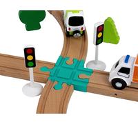 Briocks® - Cruce para tren de madera, compatible con BRIO, Thomas, Lillabo, IKEA, Melissa & Doug, Oxybul, Playtive y muchos otros. (Carrefour 4 vías)