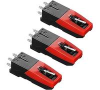 BRIOTA 3 agujas de repuesto para tocadiscos, cartucho universal para tocadiscos para discos de vinilo, aguja de diamante para fonógrafo LP, Victrola, ION, Crosley