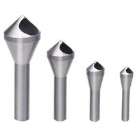 BRIOTA Broca avellanada, juego de 4 brocas avellanadas, brocas de madera HSS 4241 con revestimiento de titanio, 90 grados para cortar madera, metal, plástico (plata)