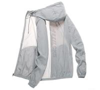 Brisa a través de tu día con este abrigo protector solar ligero para hombre, ideal para correr y campamentos (XL gris)