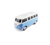 BRISA VW Collection - Volkswagen Furgoneta Hippie Bus T1 Van Altavoz Bluetooth portátil inalámbrico Sonido y diseño Vintage para Camping/Picnic/Regalo (Escala 1:20/Blanco&Azul)