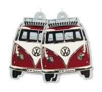 BRISA VW Collection - Ambientador para automóvil Volkswagen T1 Camper Bus en formato individual (Frente del Bus/Vainilla/Rojo/Conjunto de 2)