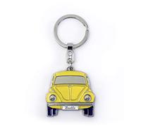 BRISA VW Collection - Escarabajo Llavero en Caja de Regalo | Volkswagen Colgante Decorativo, Anilla Partida, Estilo Retro, Aleación de Zinc y Aluminio Esmaltada, Amarillo
