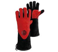 BRISA VW Collection - Guantes Resistentes al Calor para parrillahorno y Barbacoa Volkswagen T1 Camper Bus (Rojo y Negro)