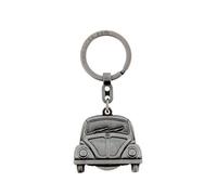 BRISA VW Collection - Llavero de metal Volkswagen con chip de carrito de comprasaccesorio para llavero Escarabajo/Beetle (Frente del Beetle/Plateado)