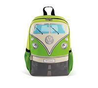 BRISA VW Collection - Mochila de senderismo infantil Volkswagen T1 Camper Bus (15L/Pequeña/Frente del Bus/Verde)