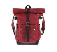 BRISA VW Collection - Mochila de viaje Volkswagen Rolltop de piel de vacuno y lona encerada, impermeable (25-35 litros)