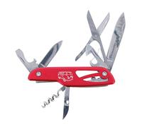 BRISA VW Collection - Navaja 3D de bolsillo con 7 funciones: cuchillo lima tijeras abridor de botellas abridor de latas y sacacorchos (Volkswagen/Rojo)