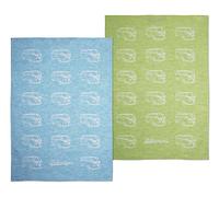 BRISA VW Collection - Set de 2 paños de Cocina para secar Platos Volkswagen T1 Camper Bus (Desfile de Campers/Verde)