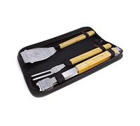 BRISA VW Collection - Set de Utensilios de Parrilla de Acero Inoxidable Volkswagen (pinzastenedor y espátula) T1 Camper Bus (3 Piezas con Estuche)