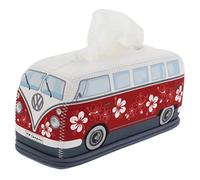 BRISA VW Collection - T1 Bus Furgoneta Funda para Caja de Pañuelos | Volkswagen Dispensador Recargable para Toallitas y Servilletas, Mesa, Baño, Camping, Hibisco/Rojo